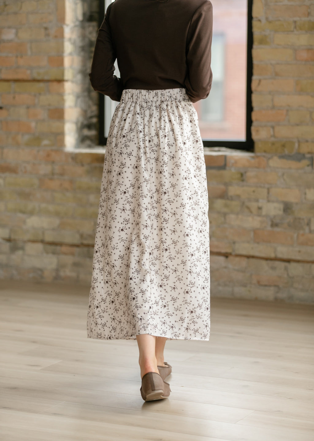Braylyn Brown Floral Midi Skirt - FINAL SALE